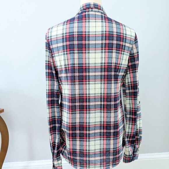 Passport Plaid Flannel Button Up Top - Picture 3 of 4